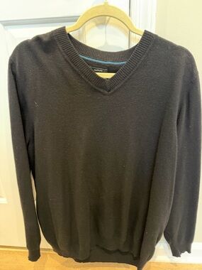 Alfani Men’s Wool V Neck Pullover Sweater Size XXL Black